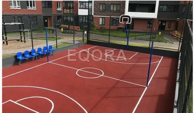 Бесшовное покрытие из резиновой крошки для баскетбольной площадки в Тарко-Сале